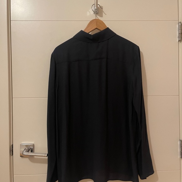 Feather Weight Eco Crepe Slim Shirt Midnight Navy, 8 - Picture 7 of 8